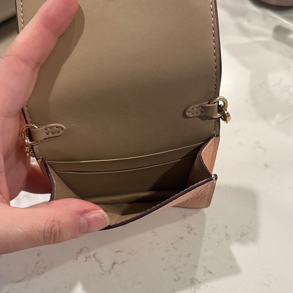 Coach Peach Floral Whipstitch Card Crossbody Bag - Picture 3 of 4